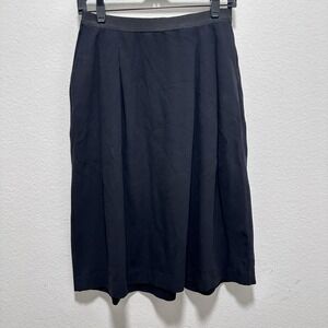 Eileen Fisher Womens Skirt Black Pleated Pull On Stretch Jersey Knit size XSmall